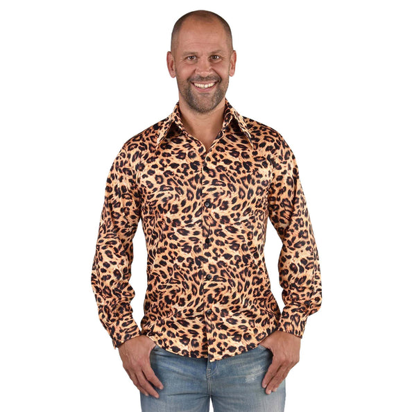 E-Carnavalskleding.nl Luipaard overhemd blouse heren