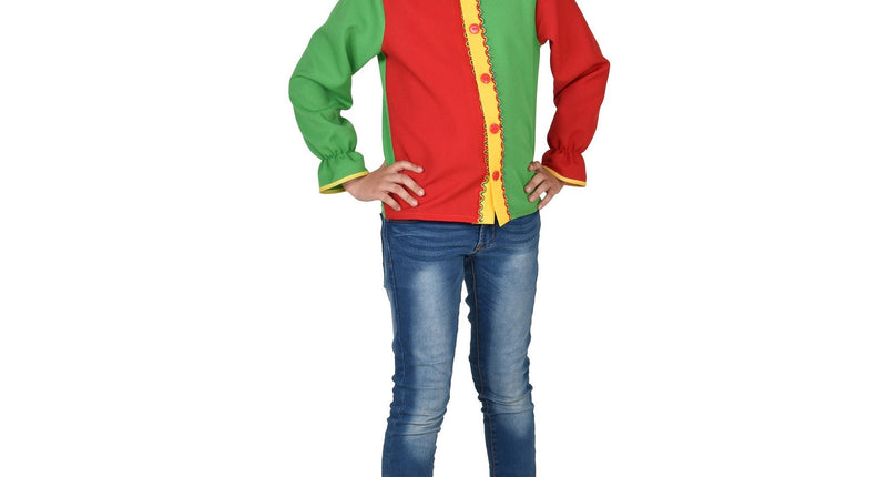 E-Carnavalskleding.nl Overhemd blouse rood geel groen kind