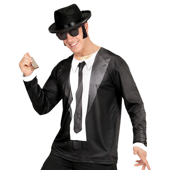 e-carnavalskleding-SYK 3D Blues Brother shirt man