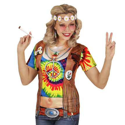 e-carnavalskleding-SYK 3D Hippie shirt Psycho dames