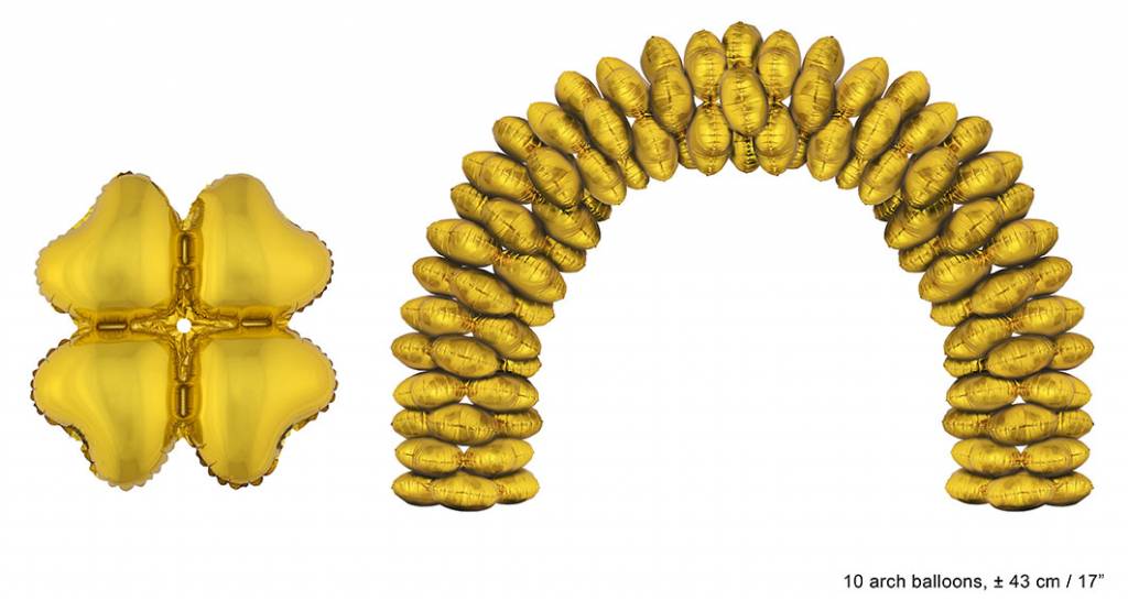 e-carnavalskleding-SYK Ballonboog folieballonnen hart Goud