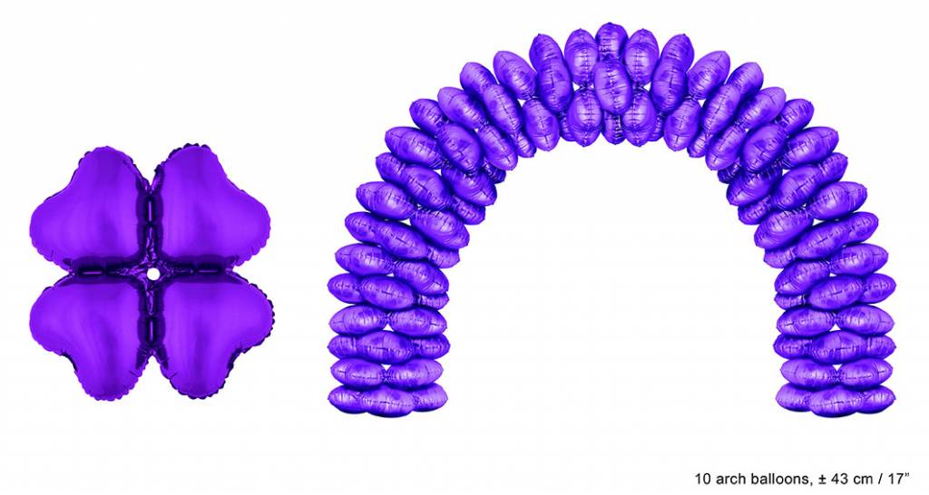 e-carnavalskleding-SYK Ballonboog folieballonnen hart Paars