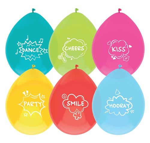 e-carnavalskleding-SYK Ballonnen party quotes 6 stuks 30 cm