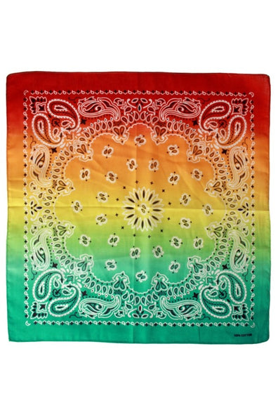 e-carnavalskleding-SYK Bandana  met kleurverloop rood/geel/groen 56 x 56 cm