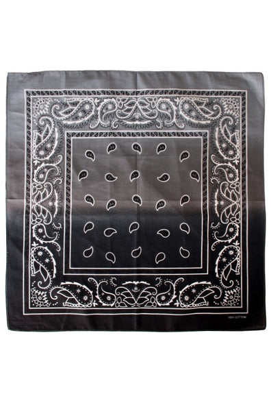 e-carnavalskleding-SYK Bandana met kleurverloop zwart/wit 56 x 56 cm