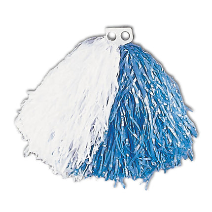 e-carnavalskleding-SYK Blauw met witte cheerleader pom pom