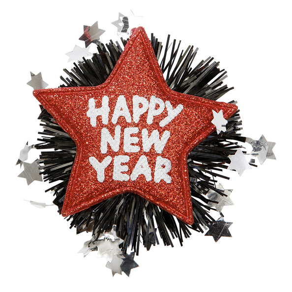 e-carnavalskleding-SYK Broche Happy New Year rood