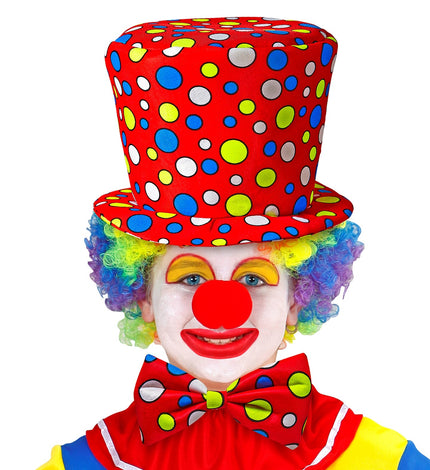 e-carnavalskleding-SYK Clowns hoed met strik rood kinderen