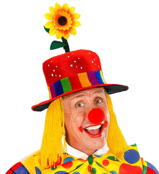 e-carnavalskleding-SYK Clownshoed met haar Frank rood