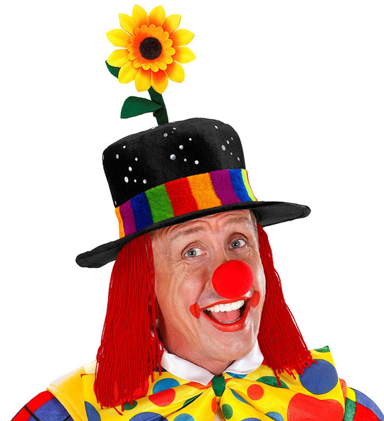 e-carnavalskleding-SYK Clownshoed met haar Frank zwart