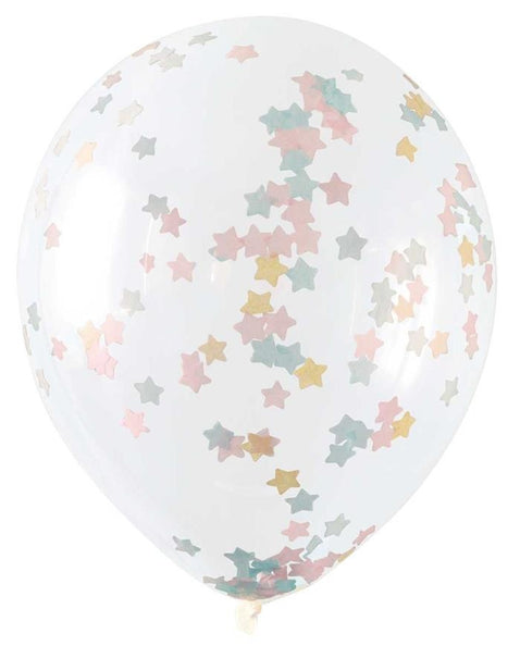 e-carnavalskleding-SYK Confetti ballonnen babyshower sterren 5 stuks