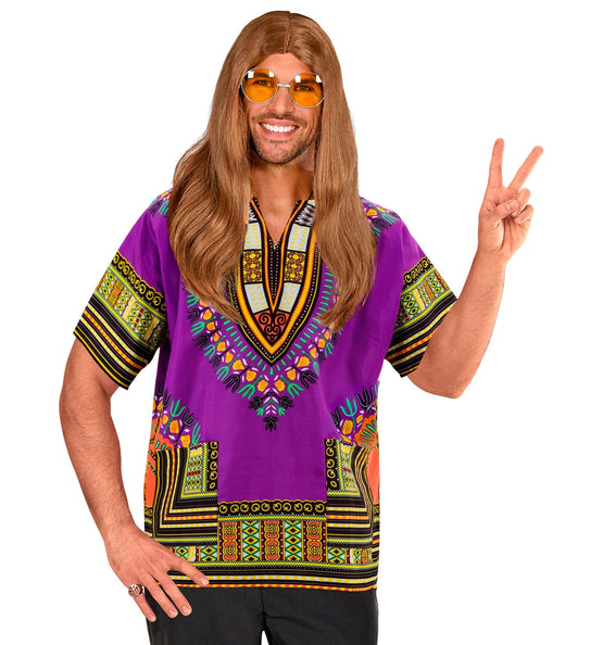 e-carnavalskleding-SYK Dashiki shirt Jimmy paars