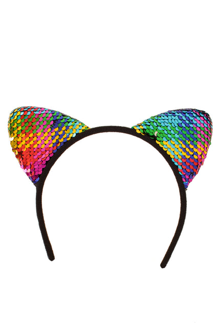 e-carnavalskleding-SYK Diadeem oortjes glitter multicolour