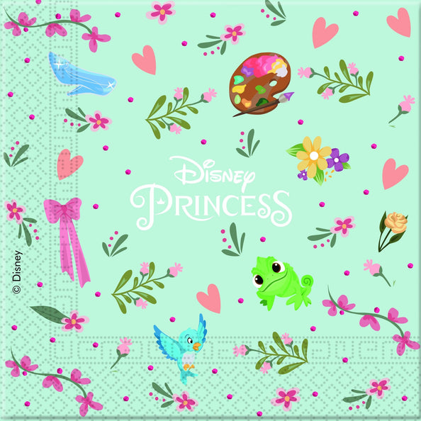 e-carnavalskleding-SYK Disney Princess 20 dubbellaags gekleurde papieren servetten 33x33cm