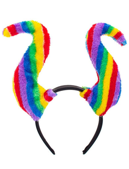 e-carnavalskleding-SYK Duivelshoorn diadeem regenboog kleuren