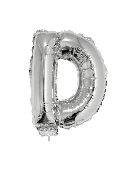 e-carnavalskleding-SYK Folie ballon letter D Zilver