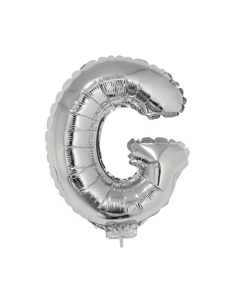 e-carnavalskleding-SYK Folie ballon letter G Zilver