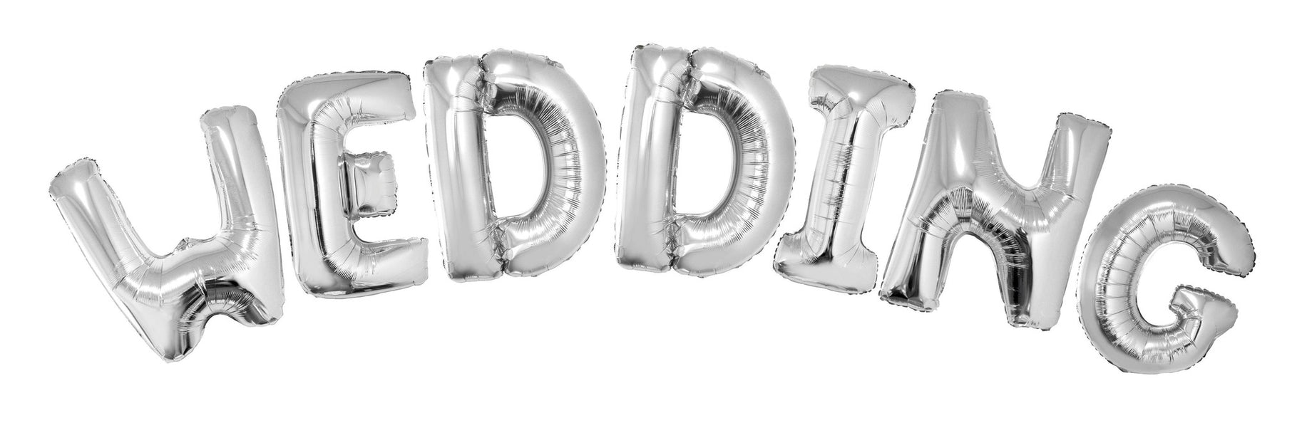 e-carnavalskleding-SYK Folie ballon set WEDDING met zilveren letters