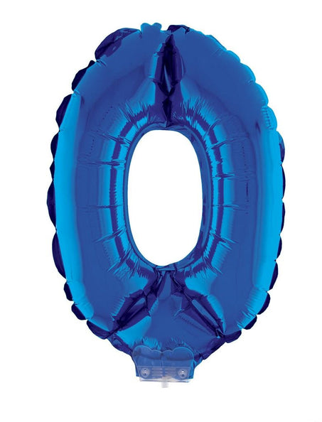 e-carnavalskleding-SYK Folieballon 41 cm op stokje blauw