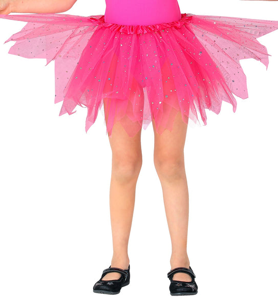 e-carnavalskleding-SYK Glitter tutu rok kort roze kinderen