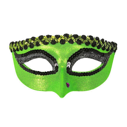 e-carnavalskleding-SYK Groen heksen oogmasker met wrat