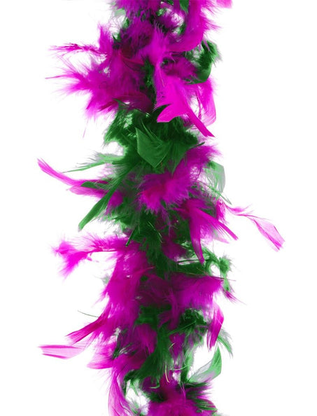 e-carnavalskleding-SYK Groen / Roze Fuchsia veren boa 45gram