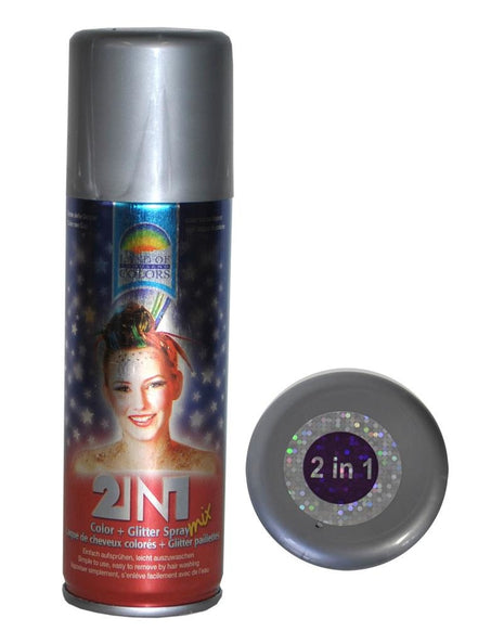 e-carnavalskleding-SYK Haar en body spray met glitters in paars en zilver