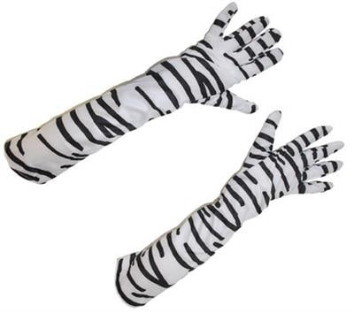 e-carnavalskleding-SYK Handschoenen zebra 35 cm