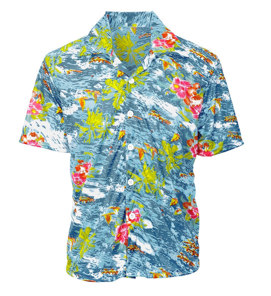 e-carnavalskleding-SYK Hawaii shirt lichtblauw