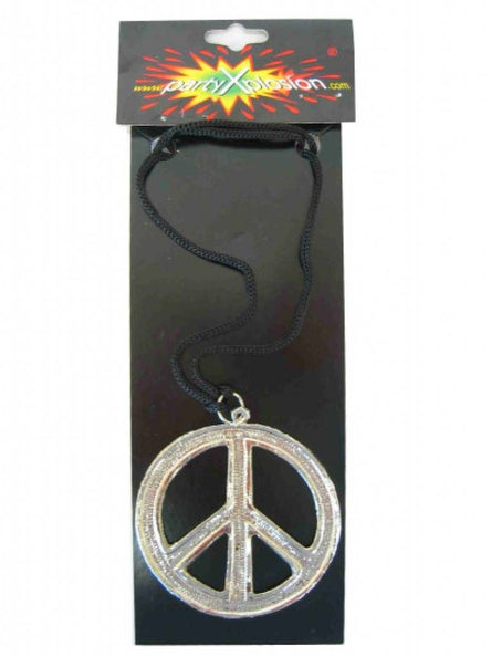 e-carnavalskleding-SYK Hippie ketting peace metaal