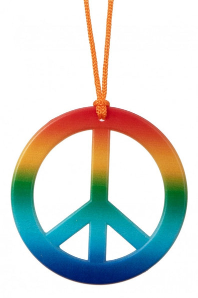 e-carnavalskleding-SYK Hippie ketting regenboog peace