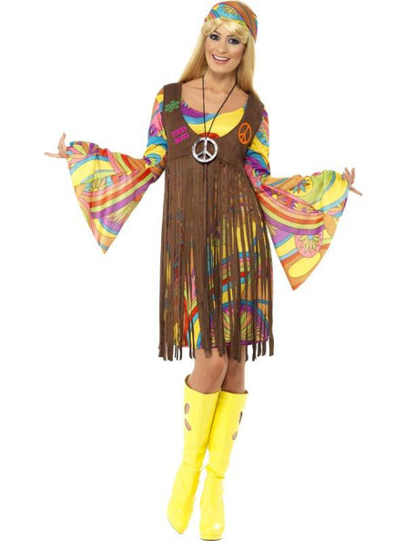 e-carnavalskleding-SYK Hippie pak Mable dames 1960s Medium