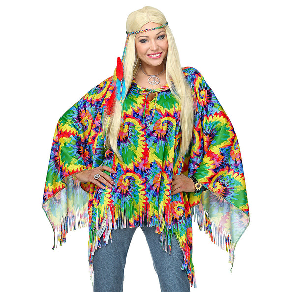 e-carnavalskleding-SYK Hippie poncho psychedelisch