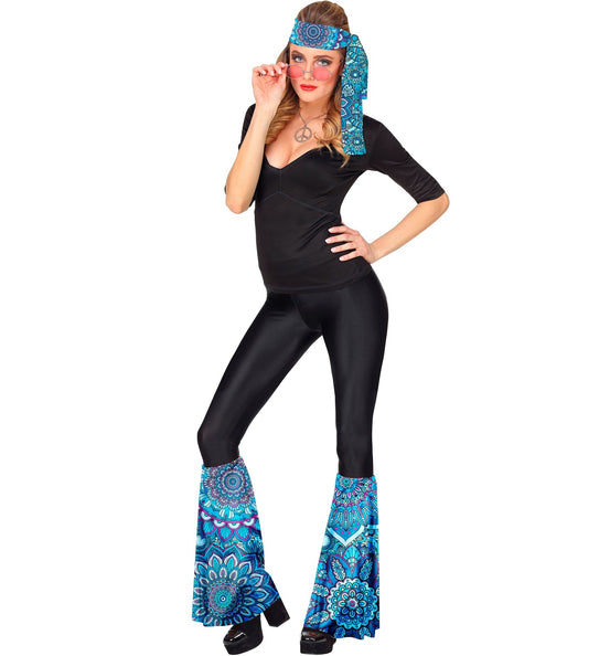 e-carnavalskleding-SYK Hippie verkleedset mandala blauw unisex jaren-70