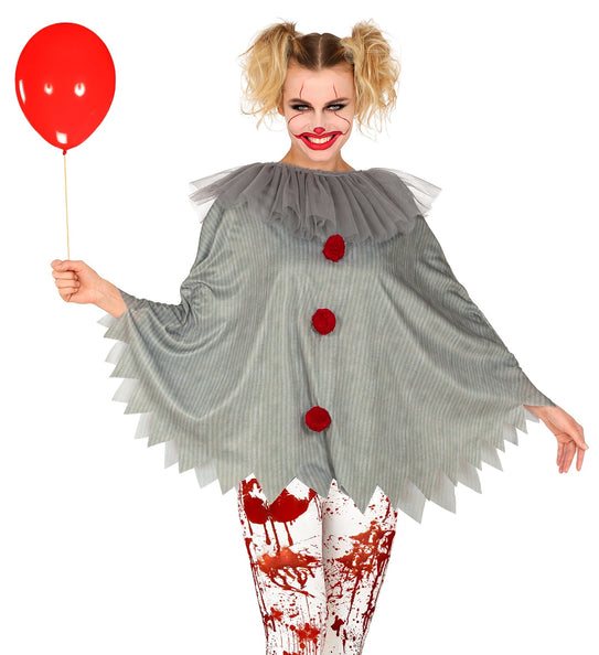 e-carnavalskleding-SYK Horror clown poncho volwassenen