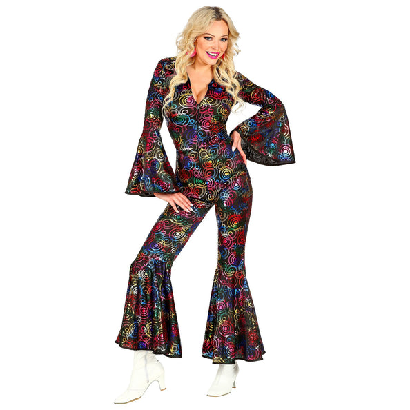 e-carnavalskleding-SYK Jumpsuit disco stijl met gekleurde ringen