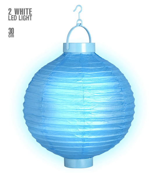 e-carnavalskleding-SYK Lampion Met Licht 30Cm Blauw