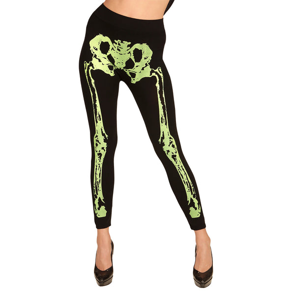 e-carnavalskleding-SYK Legging skelet neon groen