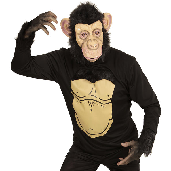 e-carnavalskleding-SYK Luxe Chimpansee sweater met masker voor carnaval