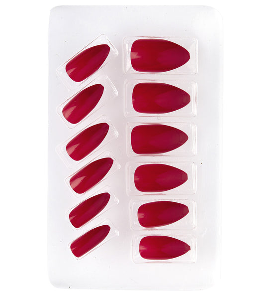 e-carnavalskleding-SYK Nagels Stiletto Bordeaux Rood