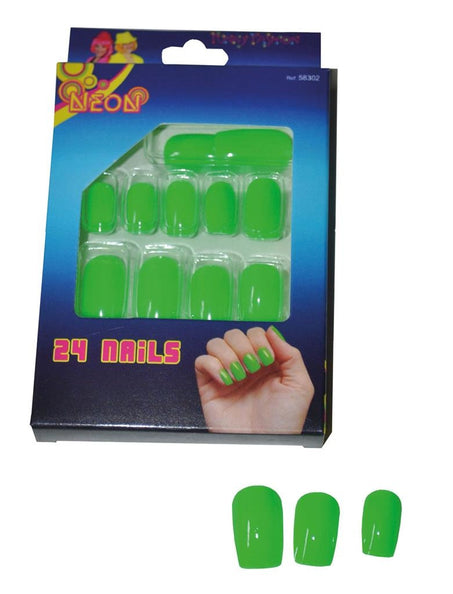 e-carnavalskleding-SYK Neon groene nepnagels 24st