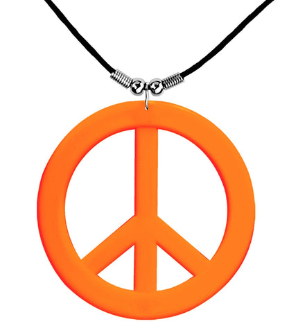 e-carnavalskleding-SYK Neon Hippie Ketting Rosa Oranje