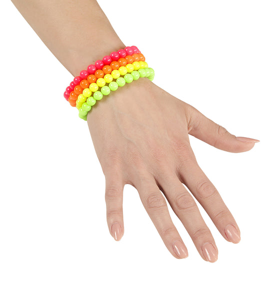 e-carnavalskleding-SYK Neon kleurige kralen armbandjes