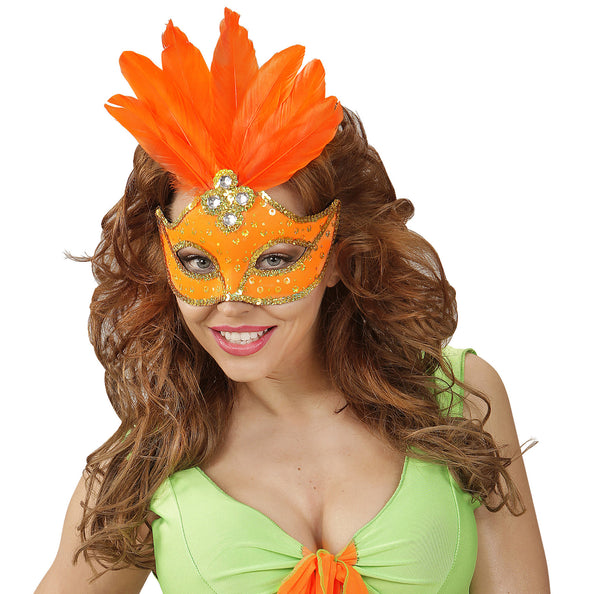 e-carnavalskleding-SYK Neon oranje Braziliaanse maskers