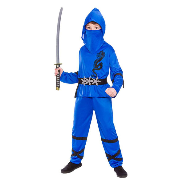 e-carnavalskleding-SYK Ninja pak power blauw