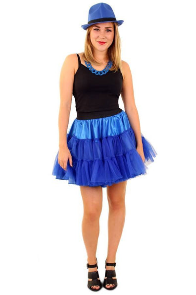 e-carnavalskleding-SYK Petticoat blauw 3-laags