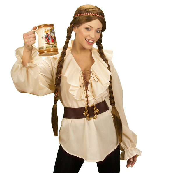 e-carnavalskleding-SYK Piratenshirt dames beige