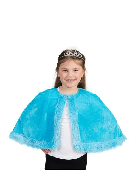 e-carnavalskleding-SYK Prinsessen cape kind blauw