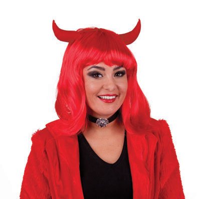 e-carnavalskleding-SYK Pruik Devilicious met hoorntjes