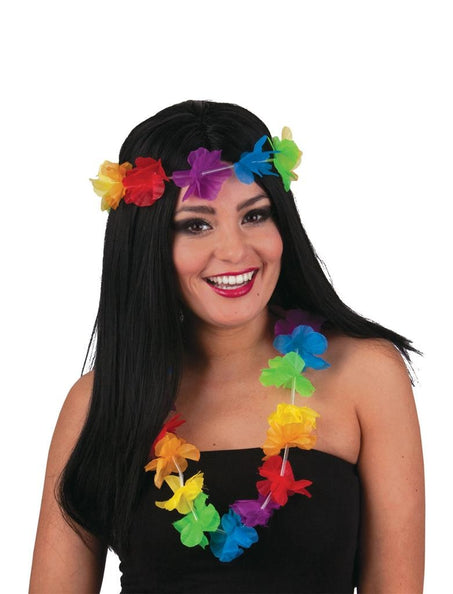 e-carnavalskleding-SYK Pruik Hawaii met accessoires